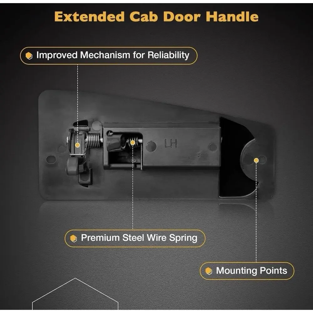 Extended Cab Door‎ Handle Rear Left Driver and Right Passgenger Side , Black